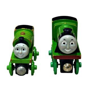 Thomas and Friends Wooden Railway Train Tank Engines - Percy and Henry - Green